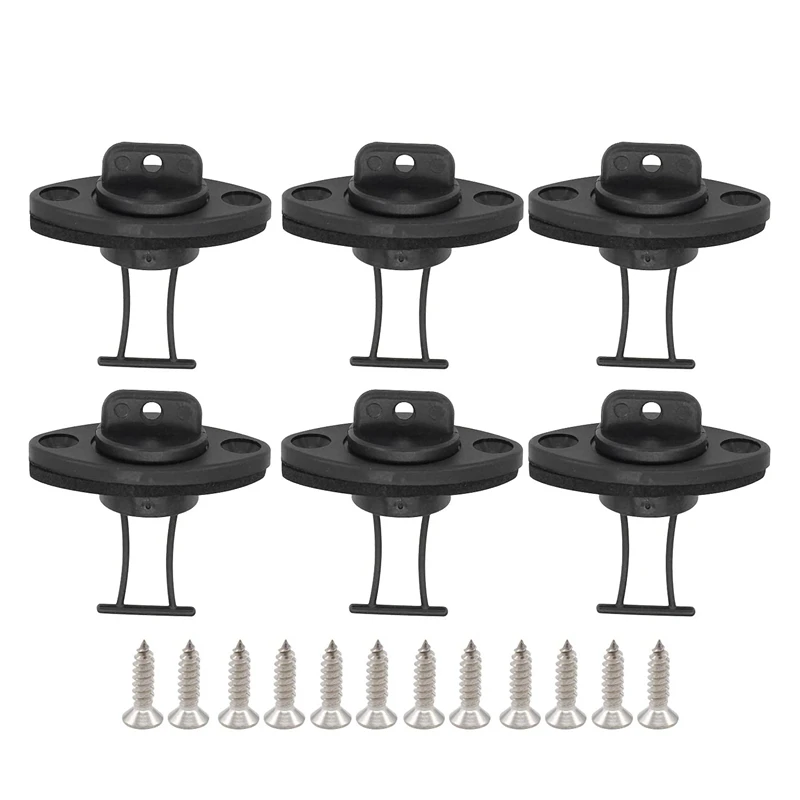 

ELOS-6Pcs черный Универсальный каяк, лодка, каноэ, катер, корпус, сливные заглушки, набор винтов для отдыха на открытом воздухе, кемпинга, походов