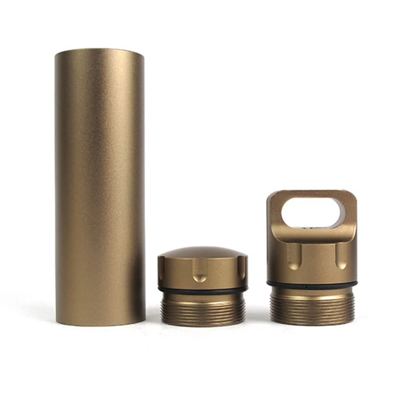 Portable Waterproof Capsule Seal Bottle Aluminum Alloy Outdoor Survival Pill Box Multifunctional Container FK88