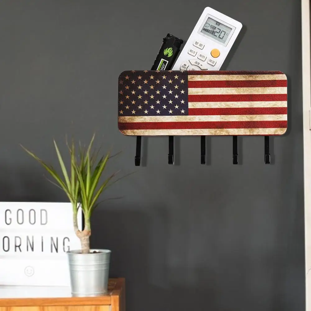 

Wooden Household Key Wall Hook Nordic Porch Debris Storage Box Hanger Free Punch