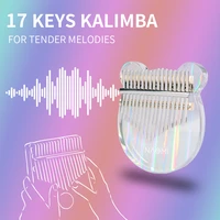 rainbow kalimba 17 keys thumb piano set w carring case tuning hammer nice sound carved notes