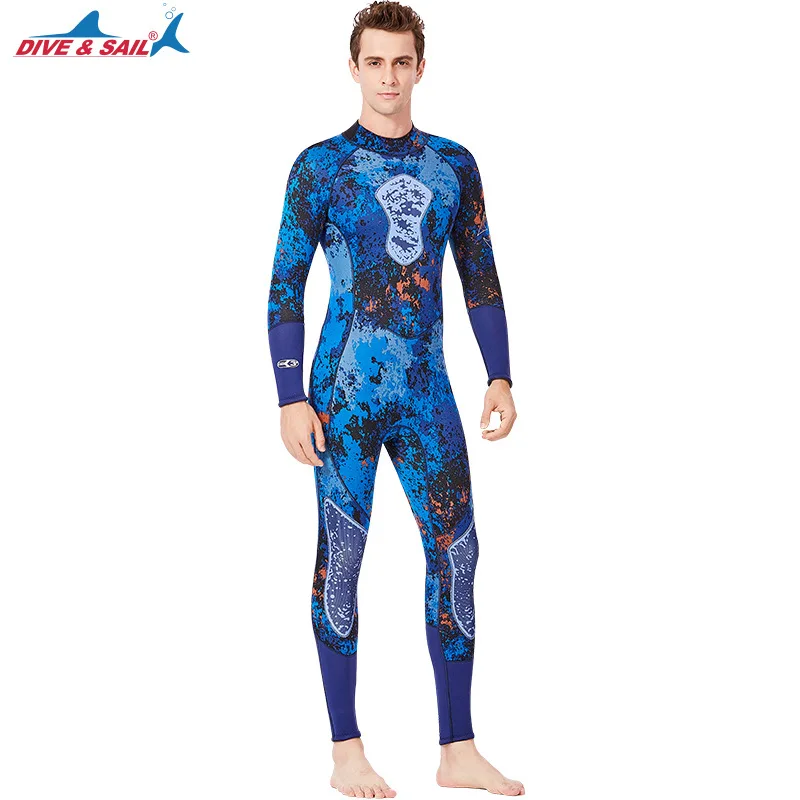 Цельный гидрокостюм 3 мм неопреновый для дайвинга Камуфляжный мужской женский