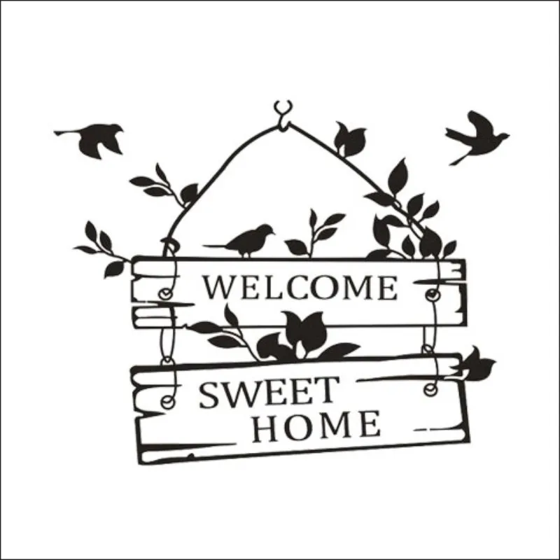 

New Welcome Home English Living Room Bedroom Background Wall Sticker