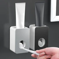 useful automatic toothpaste dispenser dust proof toothbrush holder wall mount stand bathroom accessories set