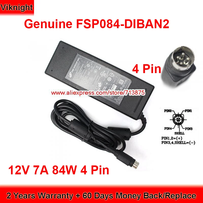 Натуральная FSP FSP084 DIBAN2 D1BAN2 адаптер переменного тока 12V 7A 84 Вт 4 Pin Питание для