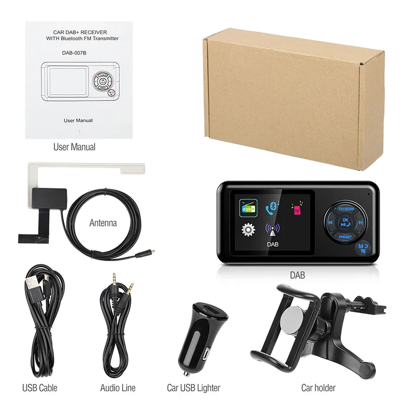 Наборы громкой связи Bluetooth DAB + Автомобильный музыкальный плеер вызов радио Boardcast