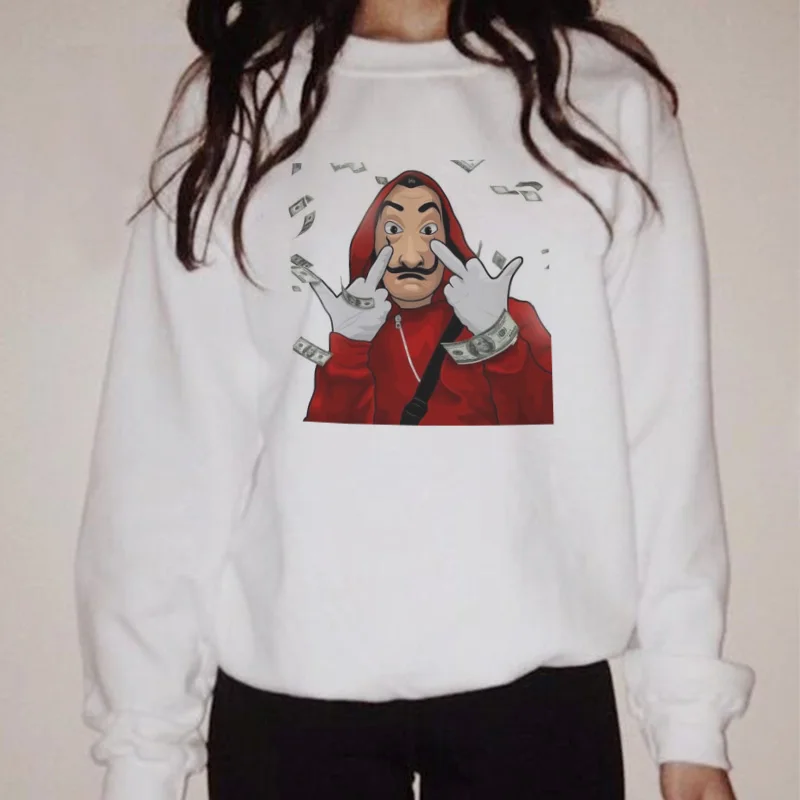 Женская толстовка с длинным рукавом худи и надписью Dali изображением дома бумаги