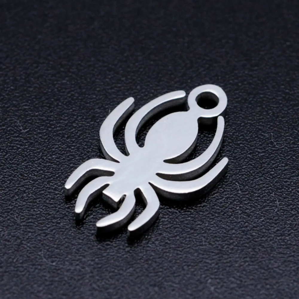 5pc/bag Christmas Charms Stainless Steel Laser Cutting Spider Pendant DIY Jewelry Accessories Necklace Angel Wings | Украшения и