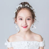 princess pearl wreath floral headband kid girls bridal headband wedding garland hair accessories pearl hair bands jewelry