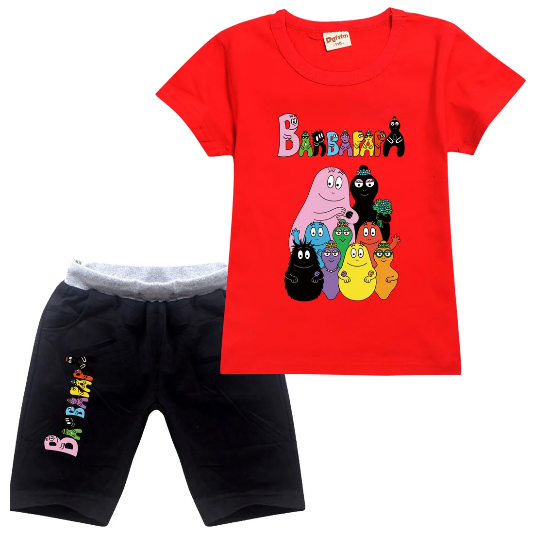 2021 Summer Baby Boy Clothing Cotton T-shirt Pants Girls Clothing Set Barbapapa Sports Suits Childrens Clothes Kids Outfits