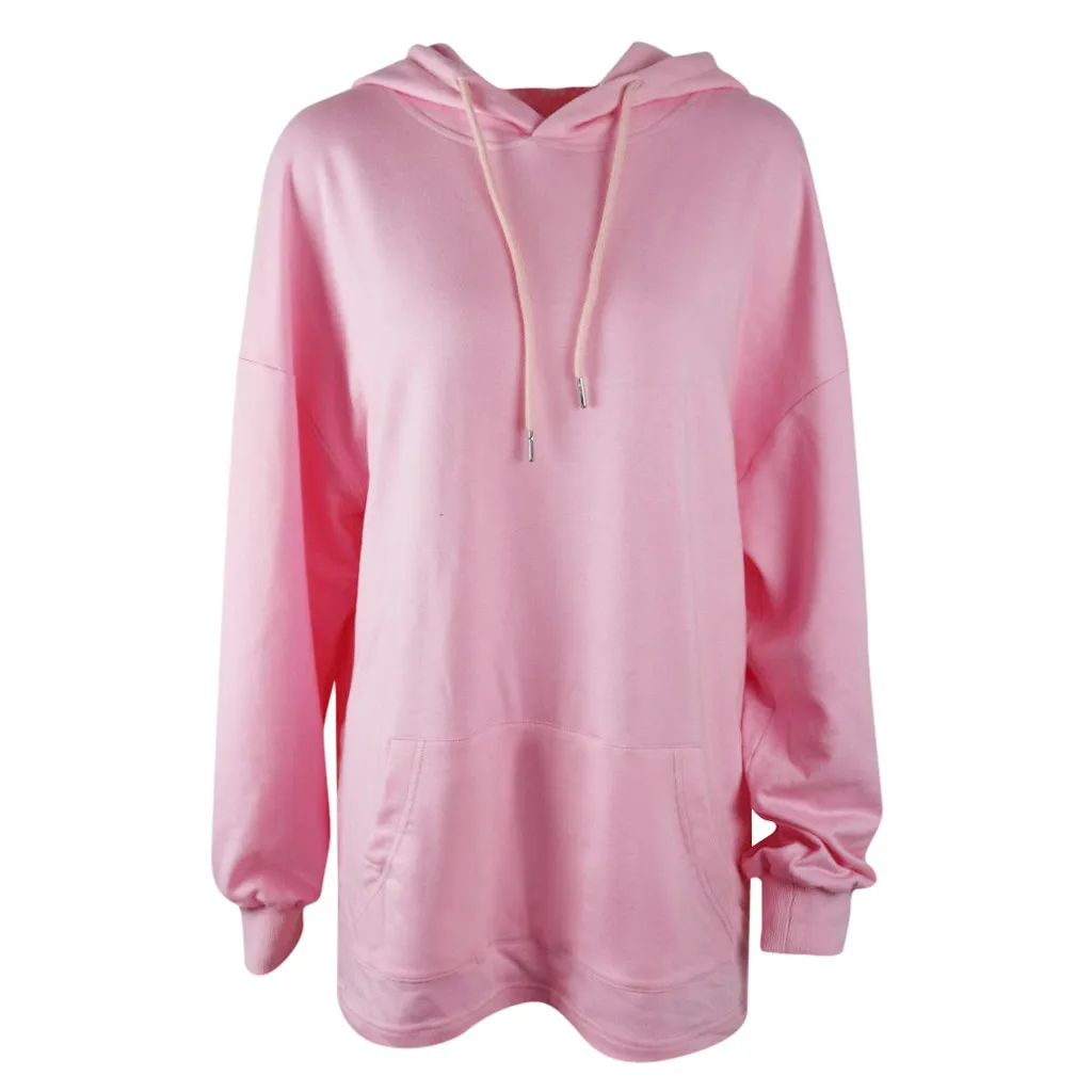 Длинные женские толстовки на осень и зиму толстый свитшот Толстовка Оверсайз