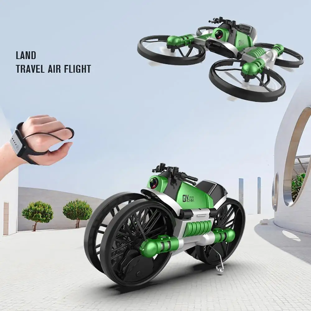 2 в 1 RC деформационный складной мотоцикл 2,4G wifi Пульт дистанционного управления Мотор велосипед RC складная игрушка wifi камера Дрон с безголовым режимом