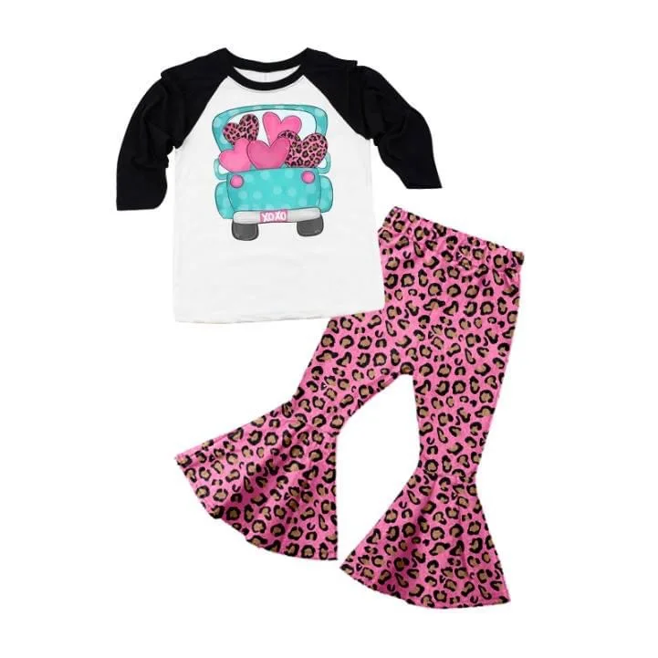 Наряды для девочек на День святого Валентина топ с принтом любящих автомобилей