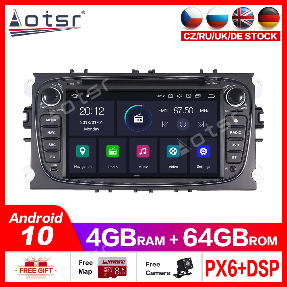 2 din стерео приемник автомобильное радио для Focus Android10.0 автомобильный DVD плеер GPS