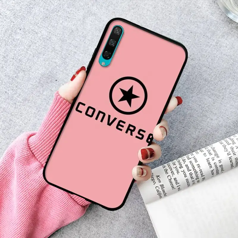 

LJHYDFCNB Black Converse Soft Silicone Phone Case For Huawei P20 30 40 Pro Mate 30 40 Pro Xs Rs Nova 7se Pro Honor 10