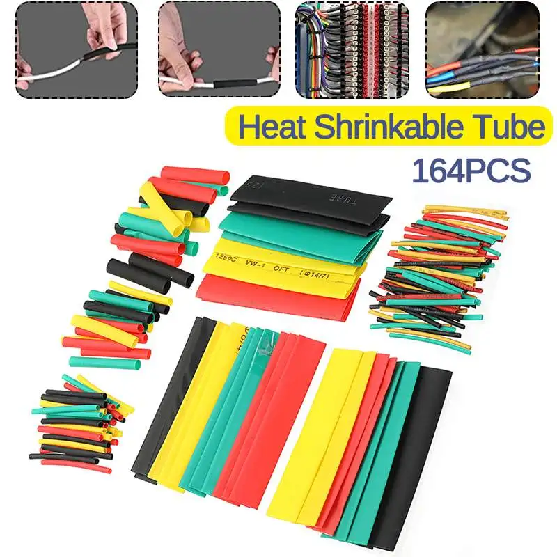 

560pcs PE Heat Shrink Tube Assortment Wrap Electrical Insulation Cable Tubing Polyolefin Cable Insulated Sleeving Tubing Set