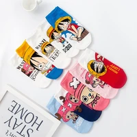 1 pair one piece anime figure summer thin luffy choba sock cartoon casual xxx boy and girls princess socks kids min the new
