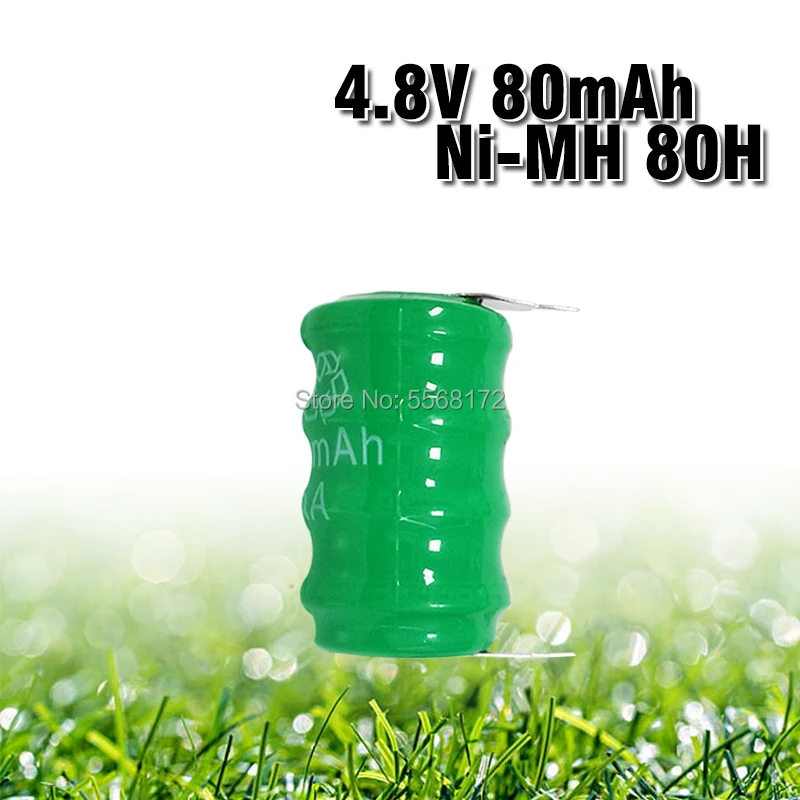 4 8 V 80MAH Ni-MH Кнопка перезаряжаемая батарея PLC резервный источник питания |