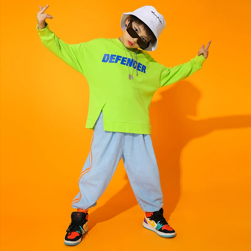 

Orange Green White Loose Sportswear Top For Girls