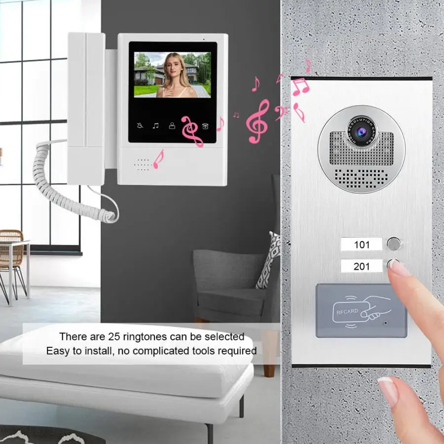 ЖК монитор домофон камера видеодомофон дверной звонок 2 единицы 110 240 В