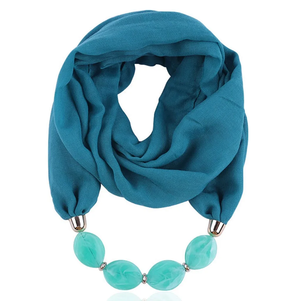 Women Fashion Solid Color Necklace Pendant Scarf Ethnic Style Soft Necklace Scarf Femme Accessories New Arrival#P15 - Цвет: D