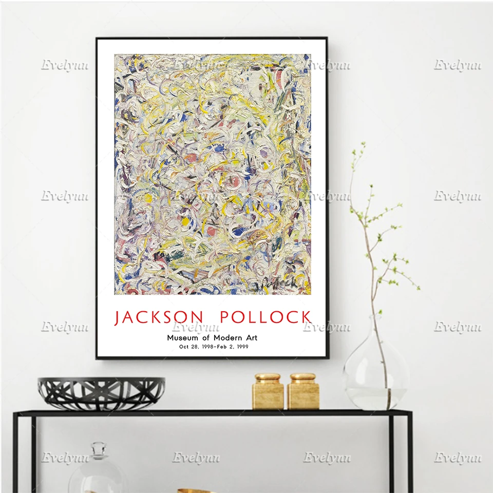 

Jackson Pollock Exhibition Poster Abstract Art Wall Art Prints Home Decor Canvas Unique Gift Floating Frame