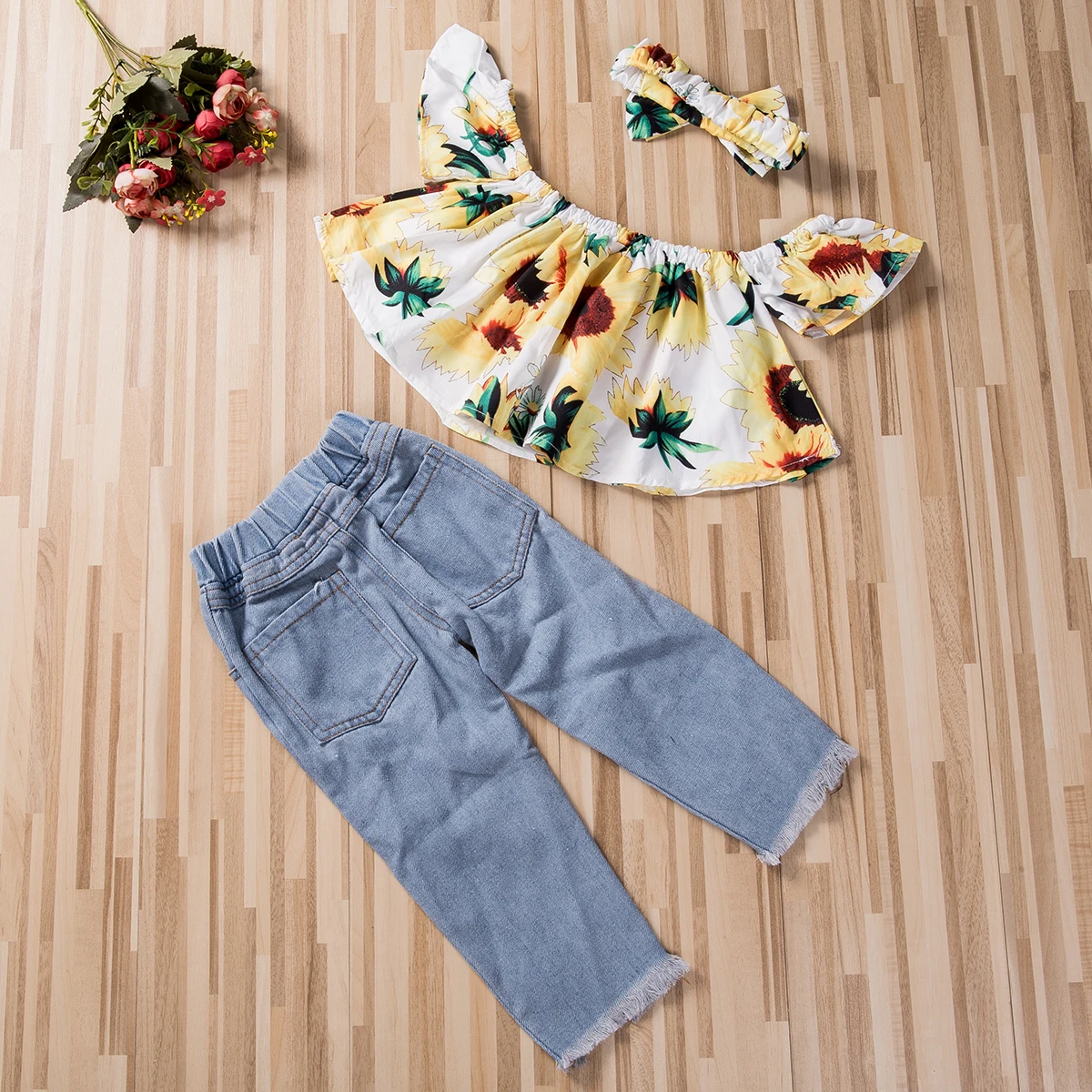 Летний комплект одежды для маленьких девочек бикини с бантиком и ананасом топ на