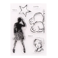 girl star clear stamp seal for diy scrapbookingphoto album decorative clear stamp sheets