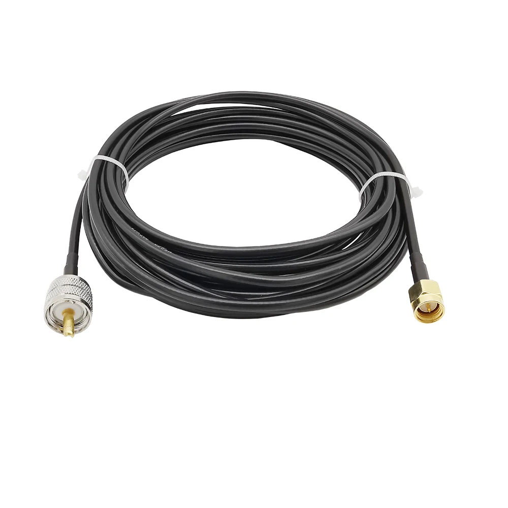 

SMA Male to UHF SO239 PL259 Male RG58 Extension Cord Cable for Ham Radio UHF SO-239 Plug to SMA Plug Adapter 1/3/6/9/12/15M