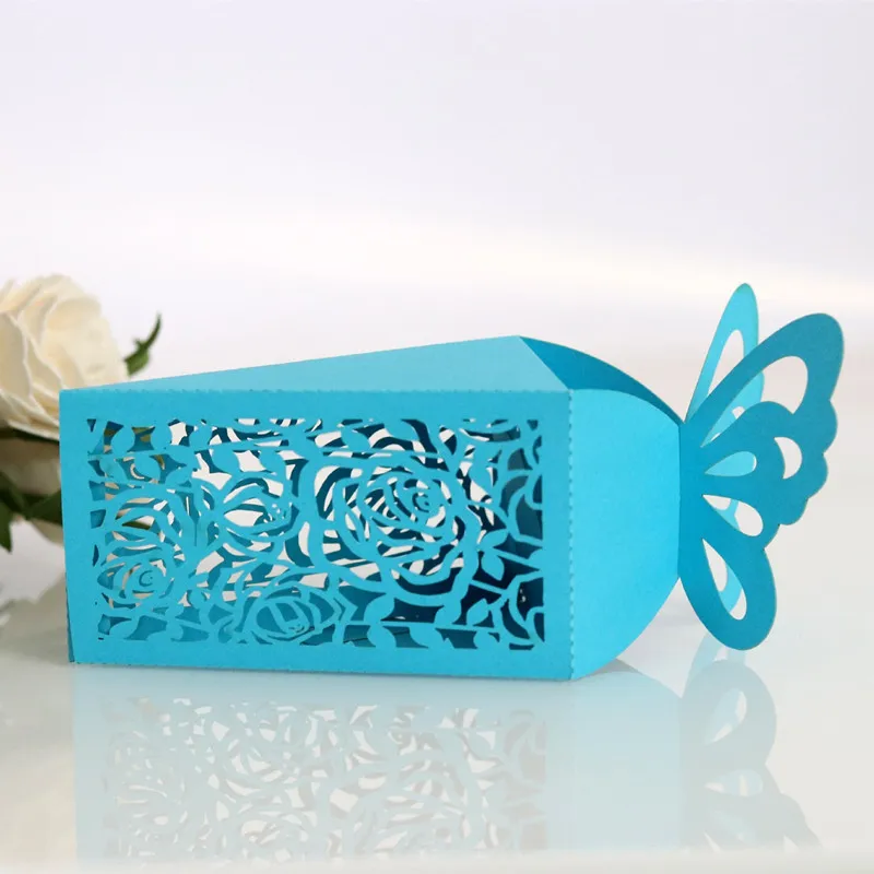 10pcs Butterfly Hollow Flower Laser Cut Candy Gift Boxes Packaging Dragee for Wedding Birthday Decoration Baby Shower Wrapping | Дом и сад