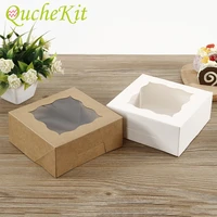12pcslot cake food kraft paper box cake candy bakery gift packing boxes decorative box for food diy gifts box packaging bag