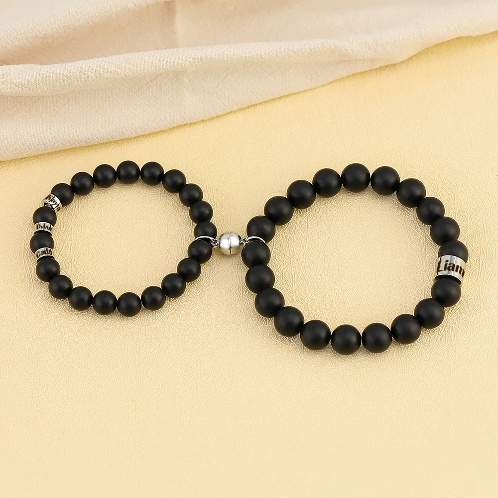 1 пара браслетов для влюбленных на заказ регулируемые бусины браслет цепочка пар