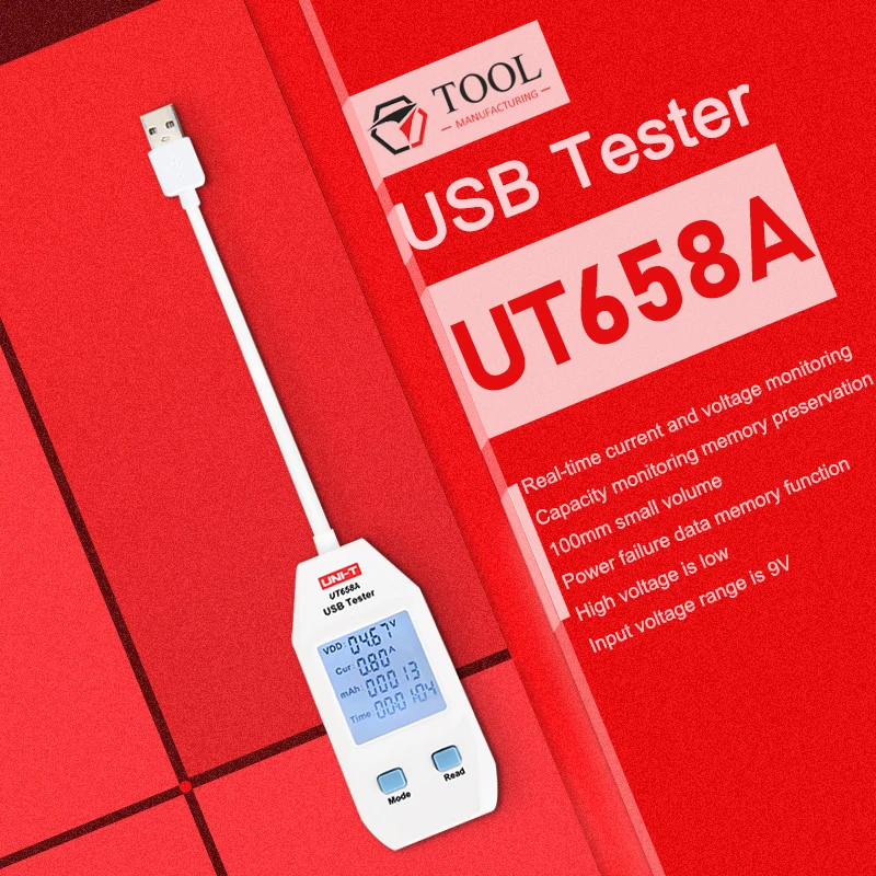 USB тестер UNI-T UT658B dc Цифровой вольтметр UT658 напряжение измеритель тока Амперметр детектор Банк питания зарядное устройство индикатор