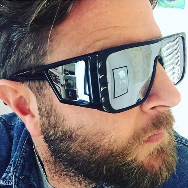 

Windproof Sunglasses Women Men Reflective Oversized Mirror Retro Vintage Sun Glasses Big Eyewear Outdoor Sports Punk Goggles