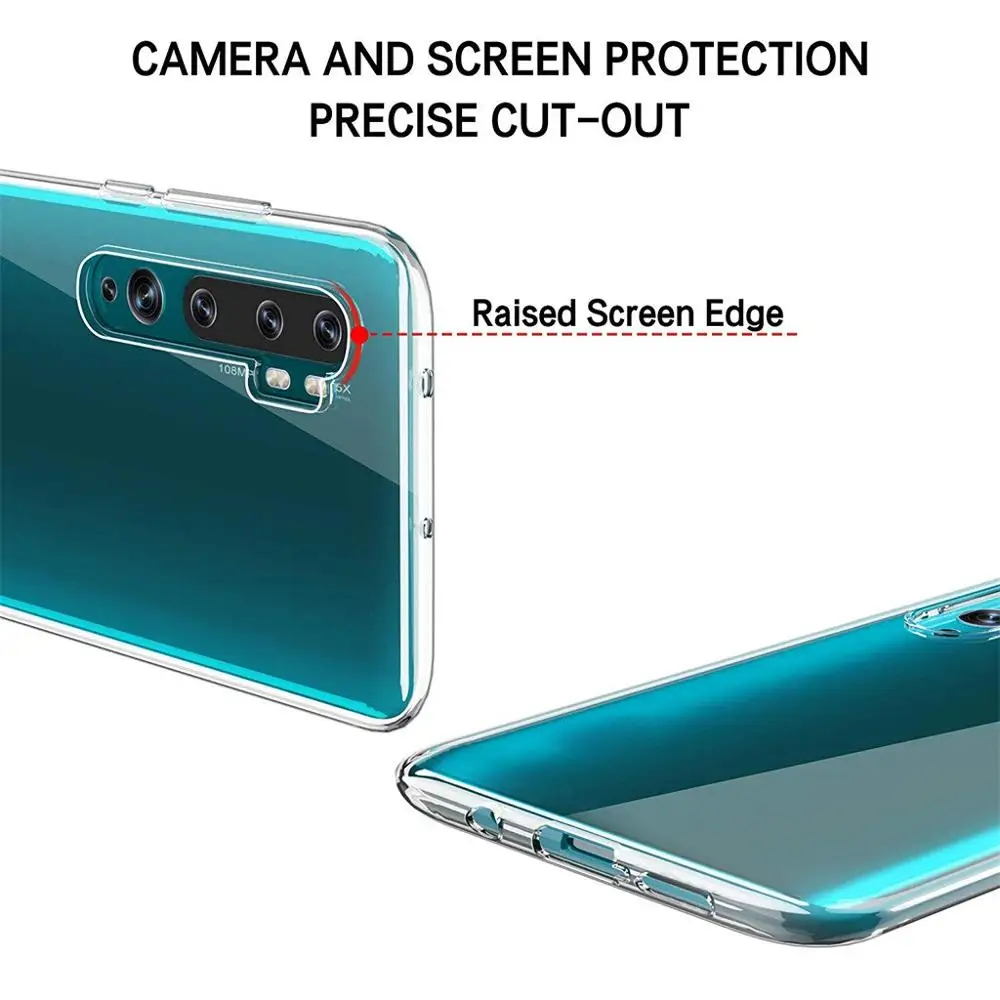 Чехол для телефона Xiaomi Mi Note 10 Pro нескользящий прозрачный амортизирующий защитный