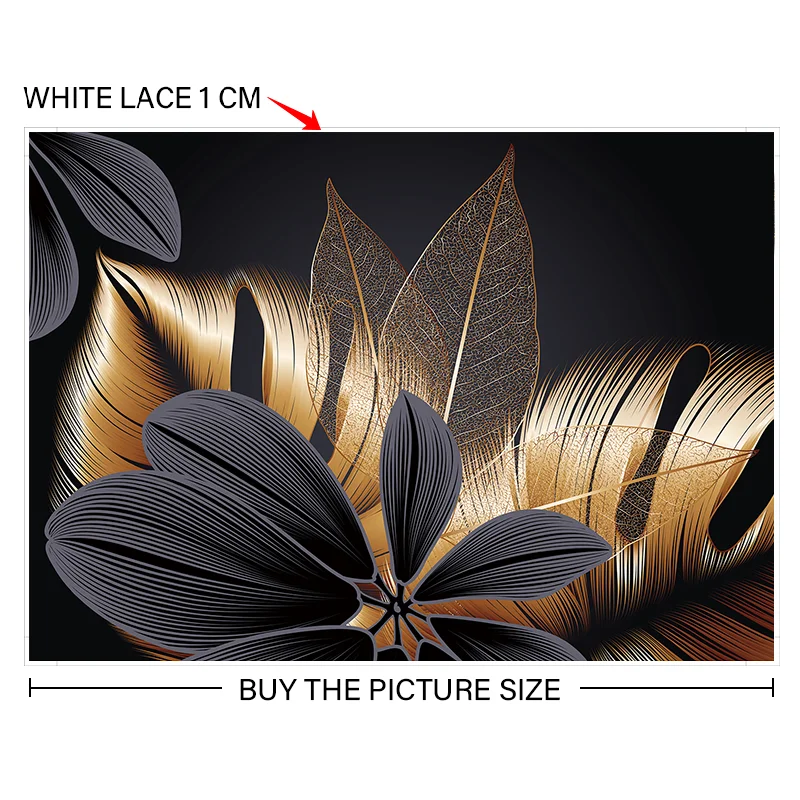 

Abstract Black Golden Plant Leaf Canvas Poster Print Modern Home Nordic Decor Wall Art Painting Living Room Decoration Picture