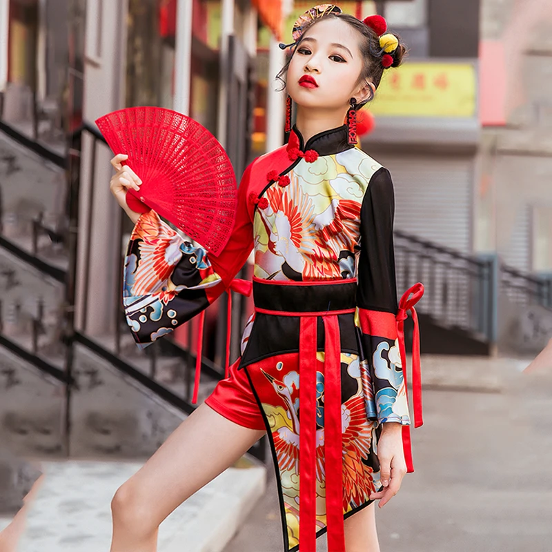 Детские танцевальные костюмы в стиле хип-хоп одежда для джазовых танцев