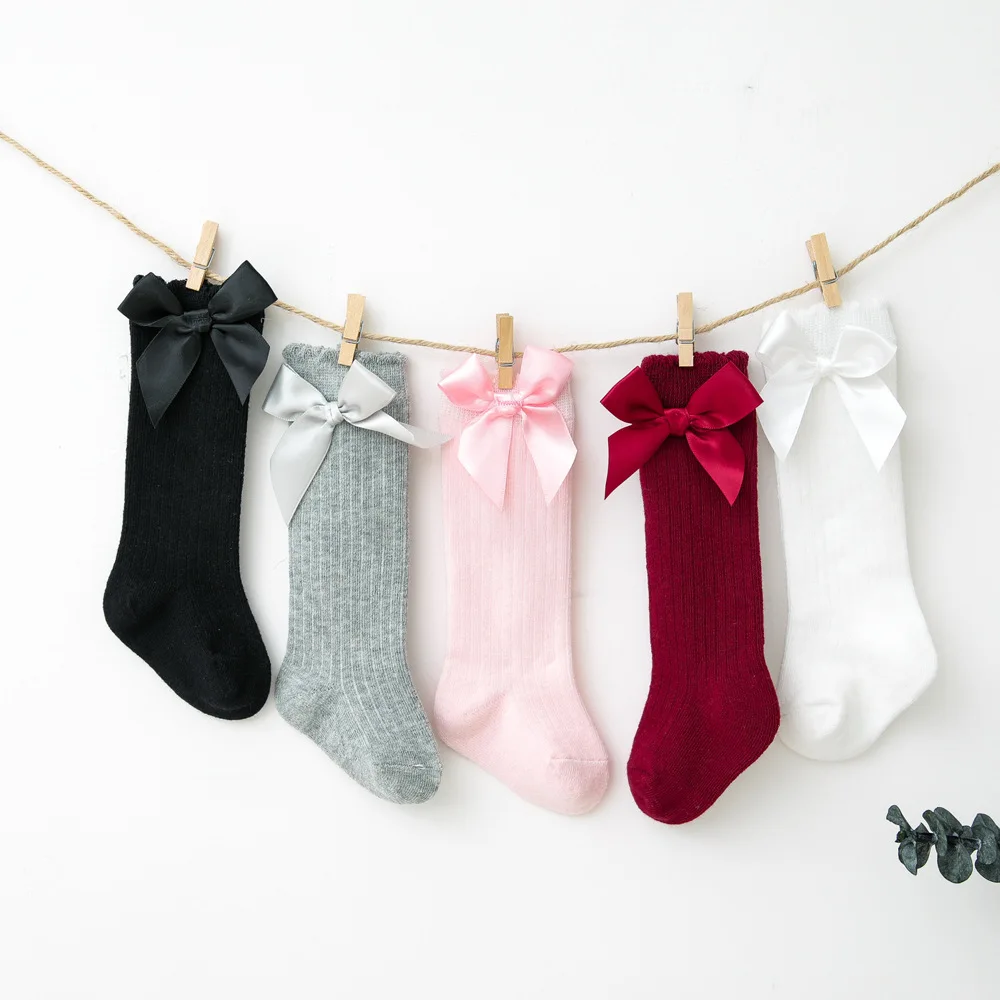 2020 весна лето искусственная кожа с бантом до колена вырезами детские носки