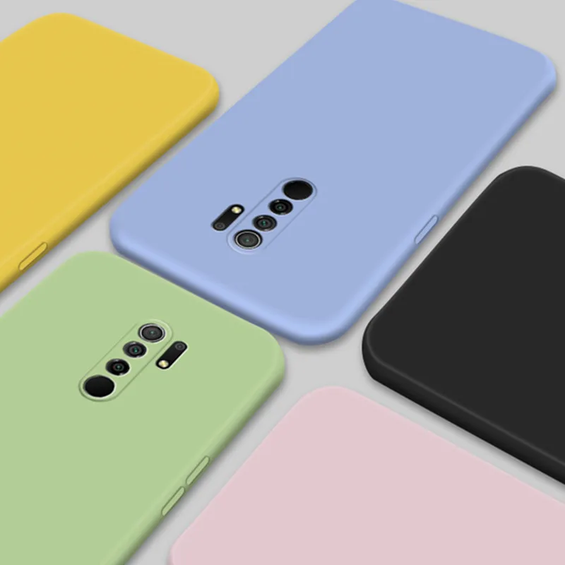 Жидкий силиконовый чехол для Xiaomi Redmi 9 9A 10X 8A 7A 6 6A Мягкий бампер телефона Note Pro Max 9S 8