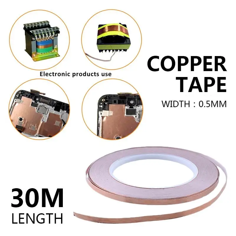 

Copper Foil Volume Industrial Tape Conductive Shield Tape Conductive Copper Foil Tape Sturdy Reusable EMI