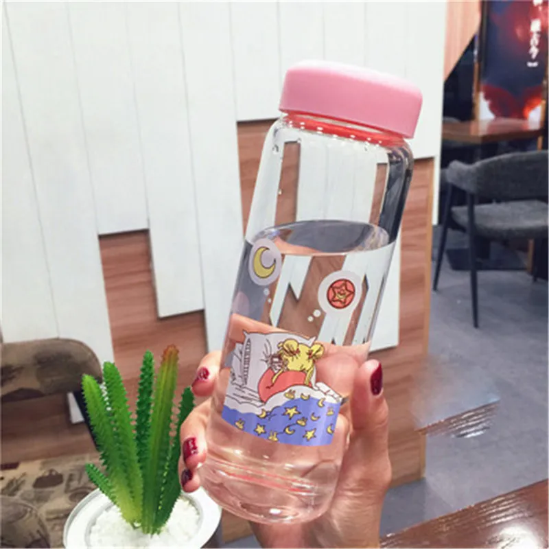 Аниме Сейлор Мун бутылка воды косплей прозрачная стеклянная чашка портативная дорожная бутылка подарок на Рождество Хэллоуин Мультфильм реквизит подарок
