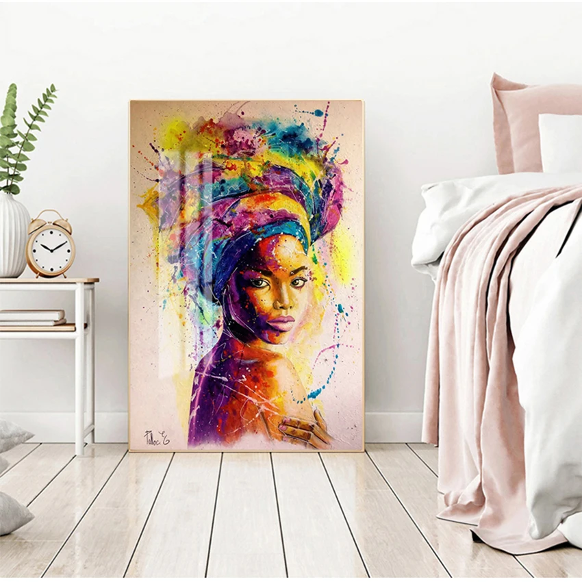 Картина на масляную стену для гостиной Африки женские печатные плакаты