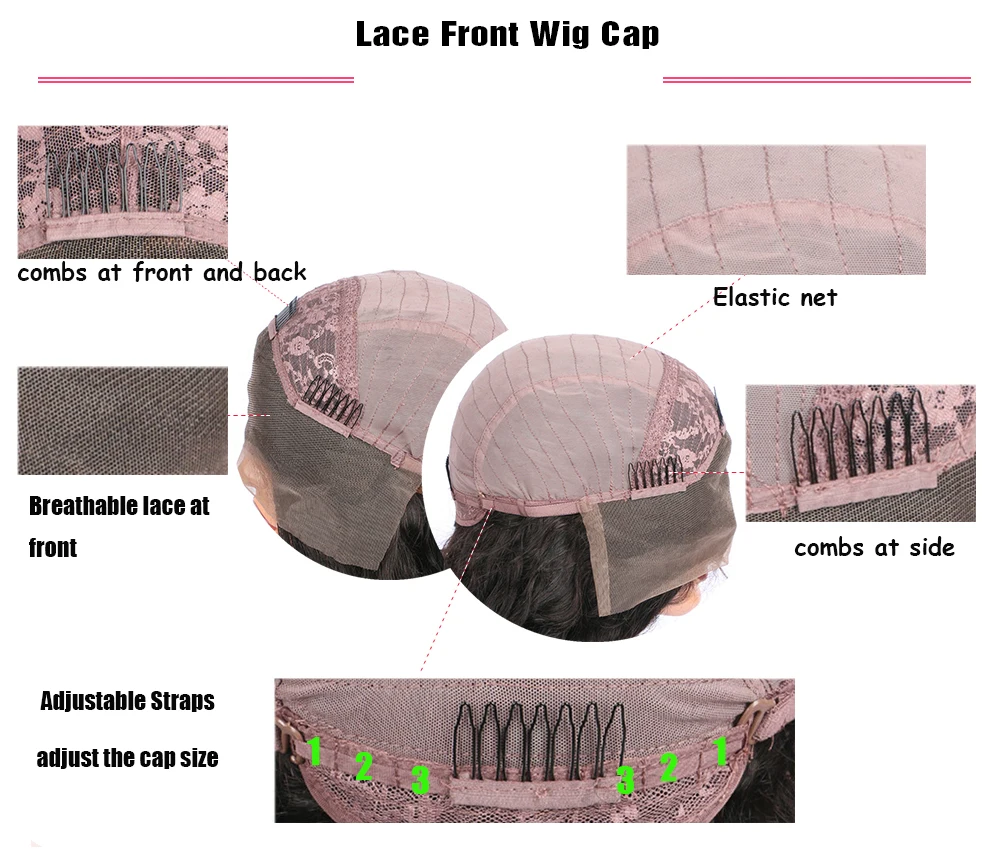 RULINDA Короткие парики из натуральных волос на шнурках 180% плотность бразильские