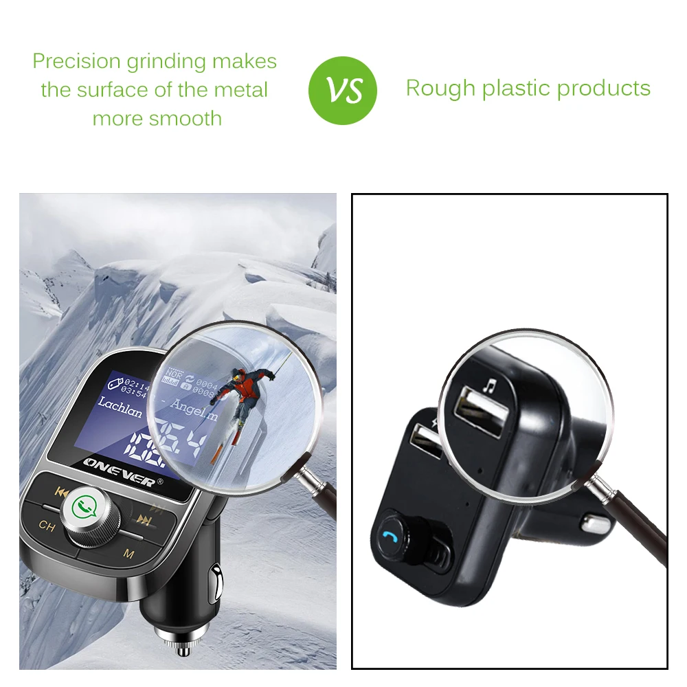 Bluetooth Автомобильный MP3 плеер FM USB передатчик Зарядное устройство Поддержка