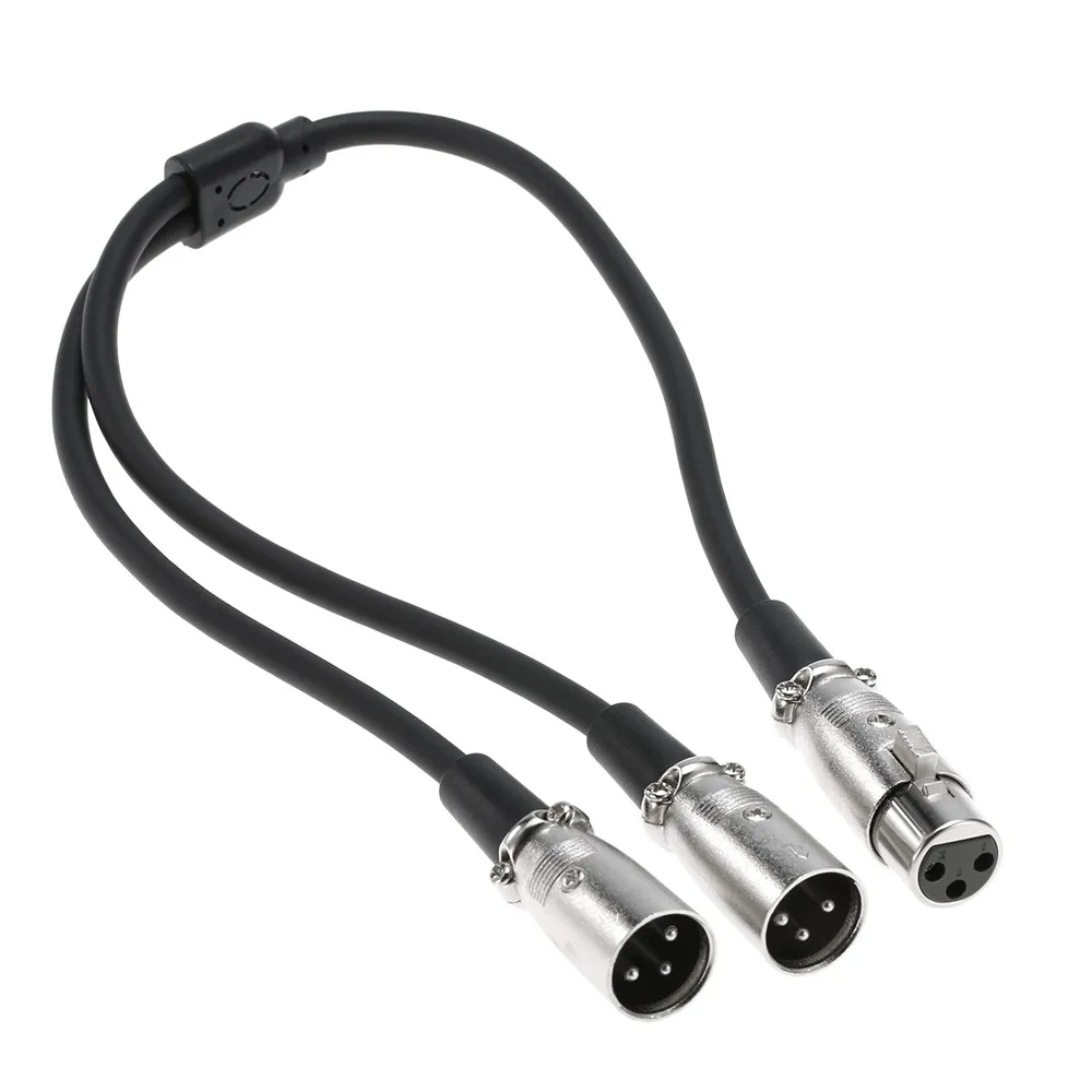 

3pin XLR Female To Dual XLR Male Audio Splitter Microphone Cable 1Ft 30cm