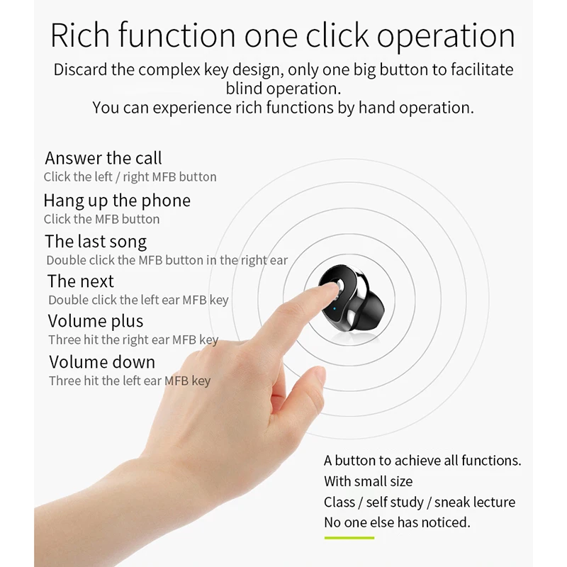 VTIN TOP SE6 Беспроводные Bluetooth 5 0 наушники мини Близнецы стерео Бас шумоподавление