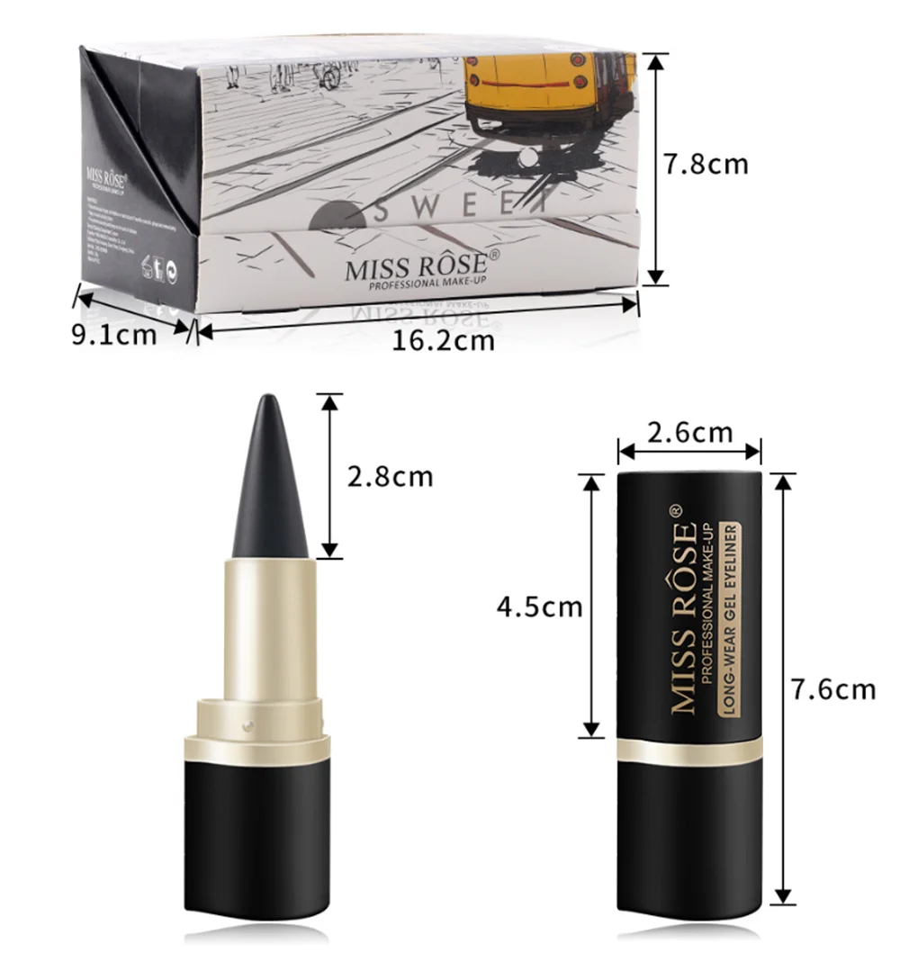 Мерная жидкая подводка для глаз в виде трубки золотые средние пучки