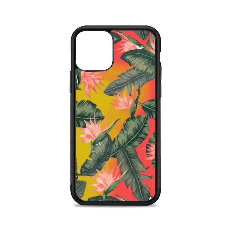 

Tropical plants Phone Case for iPhone 12 mini 11 pro XS Max X XR 6 7 8 plus SE20 High quality TPU silicon and Hard plastic cover