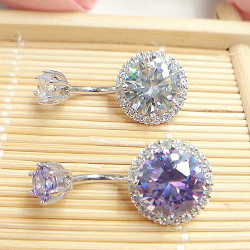 Женское кольцо на пупок с кристаллом 925 пробы ювелирное изделие для пирсинга