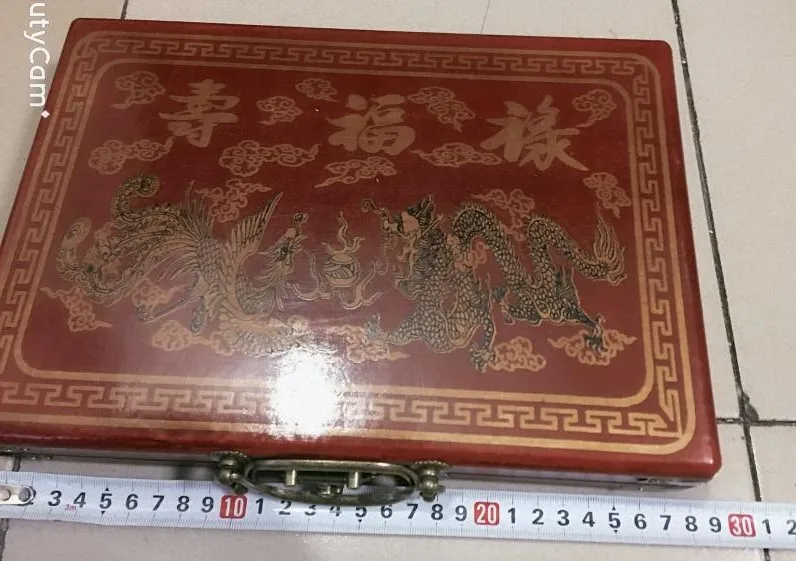 Красивая ма джонг набор в кожаная книжная коробка * 144 плитка/бамбук + подарок