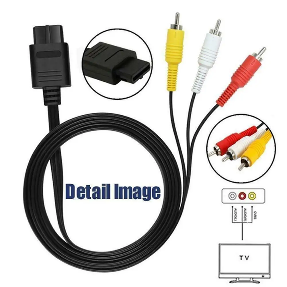 

1.8M For Nintendo 64 Audio TV Video Cord AV Cable to RCA For Super Nintend GameCube N64 SNES Game Cube Accessory
